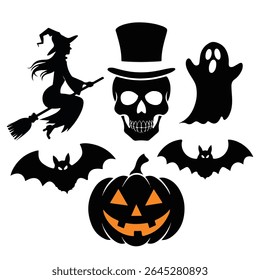 Halloween collection vector design with black color