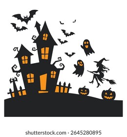 Halloween collection vector design with black color