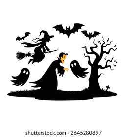 Halloween collection vector design with black color