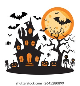Halloween collection vector design with black color