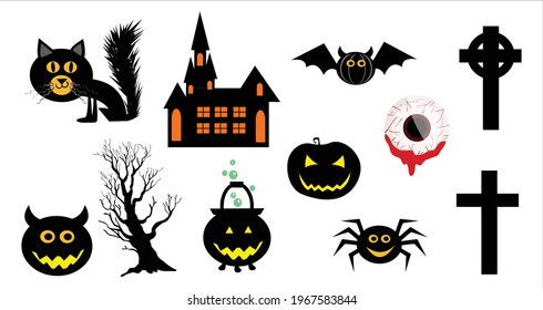 Halloween Collections vector isolated on white background