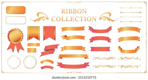 Halloween color ribbon design set