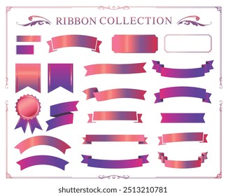 Halloween color ribbon design set
