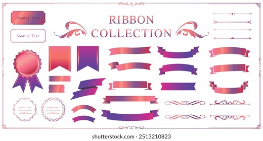 Halloween color ribbon design set