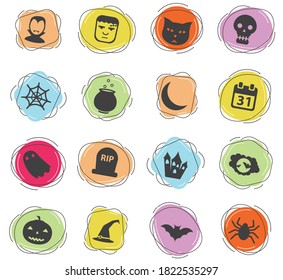 Halloween color vector icons for web and user interface