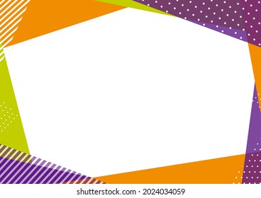 Halloween colored Geometric pattern frame