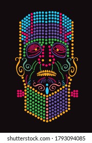 Halloween colorful background head, movie 