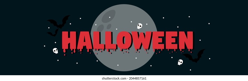Halloween colorful bright web banner congratulation - Vector illustration