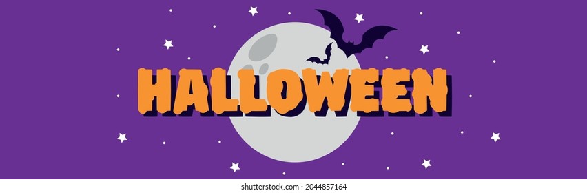 Halloween colorful bright web banner congratulation - Vector illustration