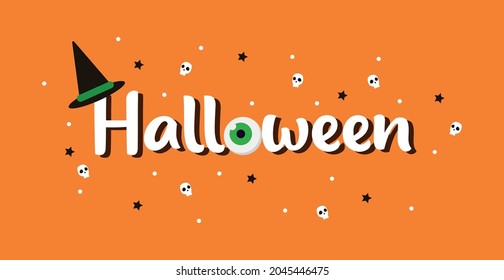 Halloween colorful bright web banner congratulation - Vector illustration