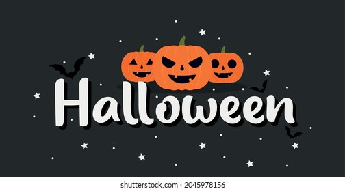 Halloween colorful bright web banner congratulation - Vector illustration