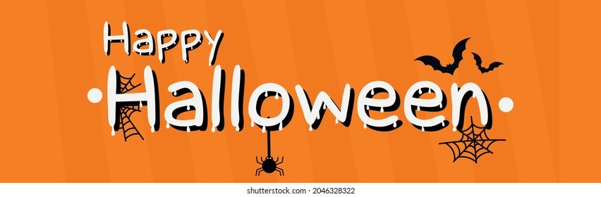Halloween colorful bright web banner congratulation - Vector illustration