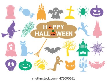 Halloween colorful illustrations set