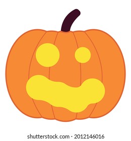 Halloween colorful pampkin logo.Color pumpkin icon on white background. Vector pumpkin illustration. Simple illlustration of halloween pumpkin.