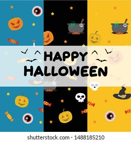 Halloween colorful pattern template. Vector illustration