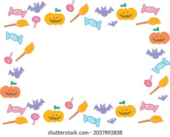Halloween colorful and pop frame illustration