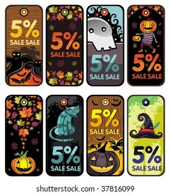 Halloween colorful tags