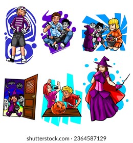 Halloween in colorful ways
colorful Halloween illustration