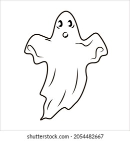 Halloween Coloring Book Page Ghost Stock Vector (Royalty Free ...