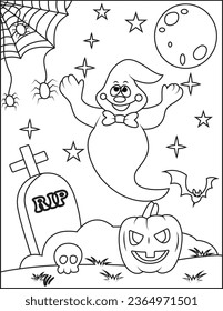 halloween coloring page for kids