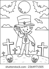 halloween coloring page for kids