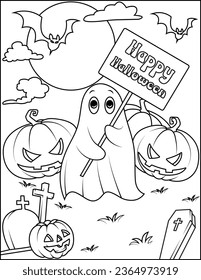 halloween coloring page for kids