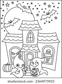 halloween coloring page for kids