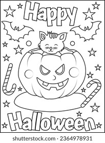 halloween coloring page for kids