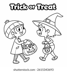 halloween coloring page for kids - printable