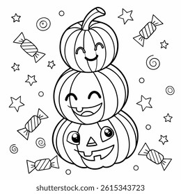 halloween coloring page for kids - printable