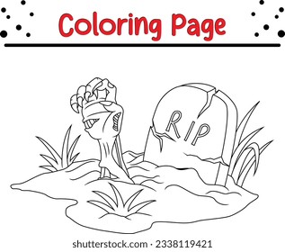 Halloween coloring page for kids. Halloween Trick or Treat Black and white vector illustration for coloring book