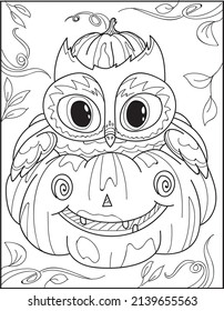 Halloween coloring pages outline drawing for adults coloring book