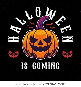 Halloween is coming. Isolated Pumpkin vector design