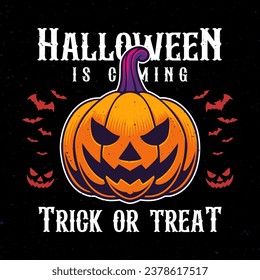 Halloween is coming. Isolated Pumpkin vector design