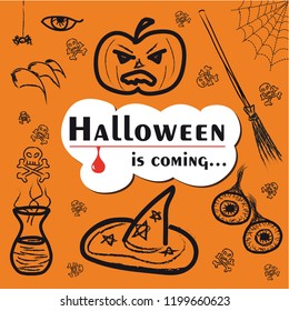 Halloween is coming vector set