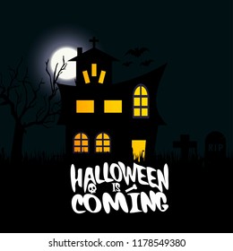 Halloween is comming typography with creative design 