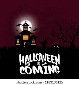 Halloween is comming typography with creative design 