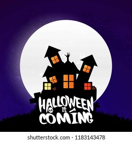 Halloween is comming typography with creative design 