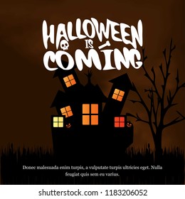 Halloween is comming typography with creative design 