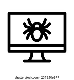 Icono de Halloween Computer sobre fondo blanco. Colección de iconos de línea de Halloween. Ilustración vectorial. 