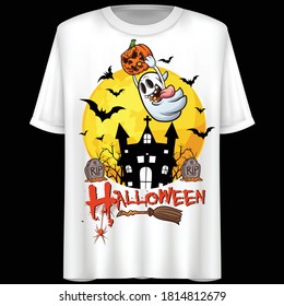 Arte conceptual de Halloween. Diseño de camisetas. Ilustración vectorial.