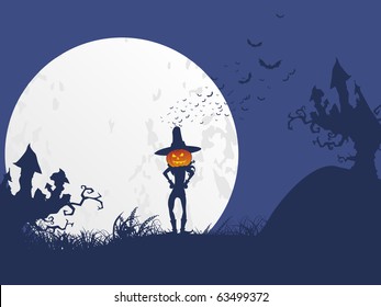 halloween concept background, illustration