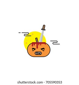 halloween concept design. the pumpkin with sword
