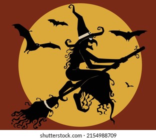 Halloween concept with a flying bats