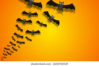 conceito de halloween voando morcegos no fundo.