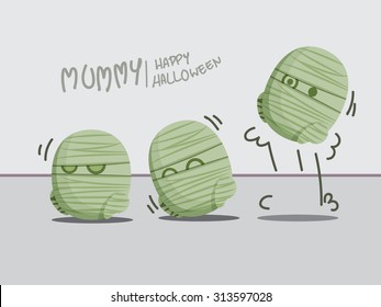 Halloween concept with funny mummies