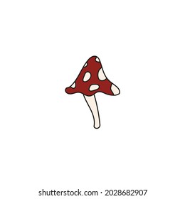 Halloween concept. hand drawn doodle element for Halloween. magic mushroom, fly agaric. isolated vector illustration on white background