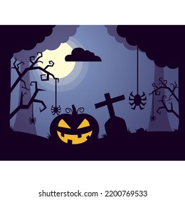 halloween concept. Happy halloween day poster design. vector illustration.
