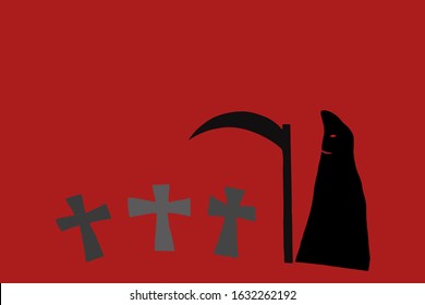 halloween concept image. Death in hood