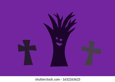halloween concept image. Scary graveyard